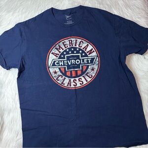 Mens Chevy Chevrolet Navy American Classic Graphic Tee
